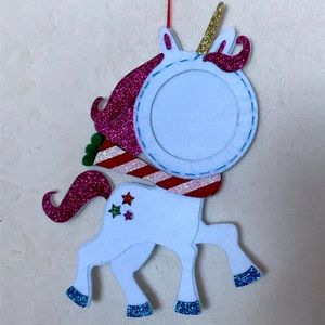 Unicorn Photo Holder Christmas Ornament